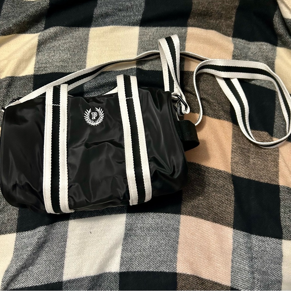 PINK Victoria's Secret Black and White Small Barrel Crossbody
